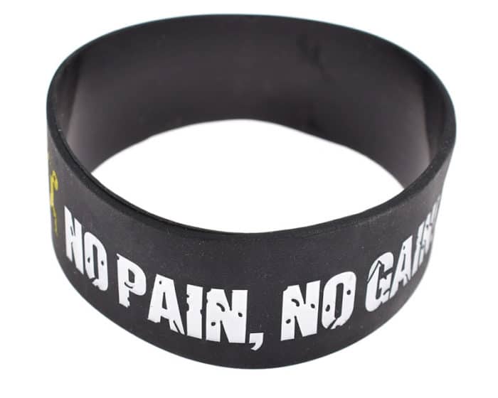 Rubber Bracelet ‘No Pain No Gain’ Motivational Print